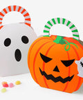 Dope Candy Boxes 10 Pack Multifunctional Gift Boxes with ghost and pumpkin design, handy handle for easy carrying of party favors