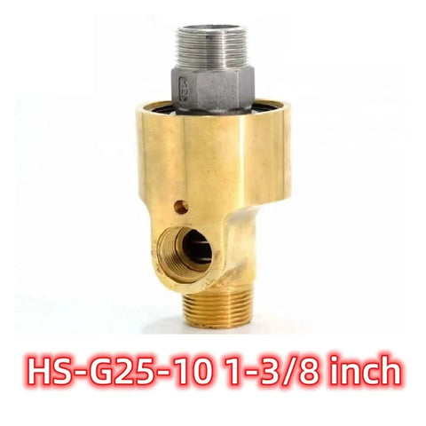 Two Way Swivel Hose Joint From DN25 To DN10 With One And Three Eighths Inch Threads, Brass Construction, Leak Proof Seal, 360 Degree Rotation, No Kink For Easy Hookups, Heavy Duty High Pressure Hose Adapter; brass fitting view