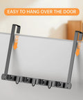 Over The Door Broom And Mop Holder In 304 Stainless Steel Wall Mount Or Door Hanging With Hooks Keeps Mops And Brooms Neatly Stored