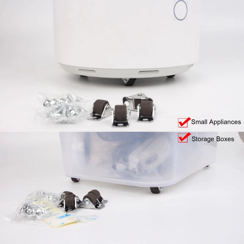 Mini Fixed Caster Wheels Half Inch Low Profile Plate Non Swivel 8 Pack under small appliance and storage box