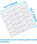 Peel And Stick 3D Wall Panels White Finish 19.7 By 19.7 Inches Noise Dampening PVC Tile Decor For Bedroom And Living Room 32 Sq Ft Pack Of 12 Waterproof Easy Install showcasing texture