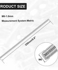 250mm M6 1.0 Threaded Rods 304 Stainless Steel Right Hand Fully Threaded Screw Rods For Lawn Mower Carburetor Studs