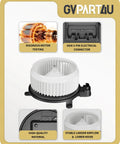 Premium Front Blower Motor For Toyota Sequoia 2008-2022 And Sienna 2011-2017 showing internal fan and electrical connector.