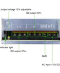 Beefy Workhorse Universal AC to DC Power Supply 12V 30A 360W Regulated Output terminal view showing 12V and indicator light