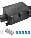 IP68 Outdoor Waterproof Junction Box With M20 Connector For 5 To 13 Millimeter Cables 2 Way Underground Splice Light Box, black