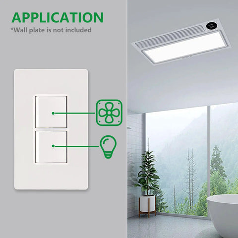 Dual Rocker Combination Decorator Switch White 120V 15A Ground Terminal UL Listed Two Separate Switches for Your Home or Office Residential Commercial Grade Space Saving Easy Install on wall plate