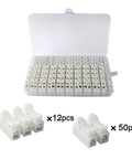 Premium Spring Wire Connectors Kit 62Pcs Quick Spring Cable Clamp Terminal Block For LED Strip Wiring, 50Pcs CH2 And 12Pcs CH3