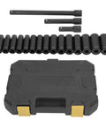 Ultimate 18-Pc Metric Hex Impact Socket Kit With Cr-V Steel Sockets From 10mm To 24Mm Plus Extensions And Storage Box For Your Garage Repair Jobs And Auto Hobbies, 10-24mm sockets