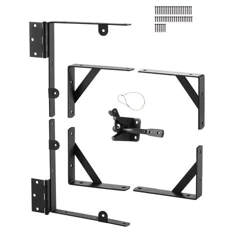 Anti Sag Gate Corner Brace Bracket Kit With Latch Lock For Shed Doors, Corral And Driveway Gates, Iron Or Wood Frame, Black