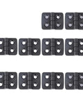 Rotating Concealed Hinges For Electric Boxes And Cabinets, Black Plastic Butt Hinges, Beefy Heavy Duty Load Bearing, arranged in rows