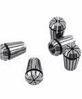 ER20 Collet Set 1 to 13mm for CNC Milling Lathe Engraving Router Workholding Tool Holder Kit with five collets on white background.