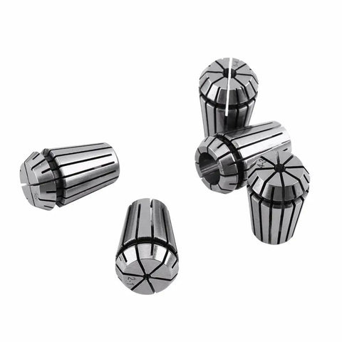 ER20 Collet Set, 15 Piece Spring Collets For CNC Routers, Metric Collets 1mm To 13mm, Steel Construction shown at an angle