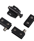 Stainless Steel Glass Door Pivot Hinges And Clamp Set For Free Swinging 5-8mm Glass Doors, Includes Double Magnetic Catch Latches And Glass Clamps, Easy Install No Drilling, Rust Resistant Black Finish