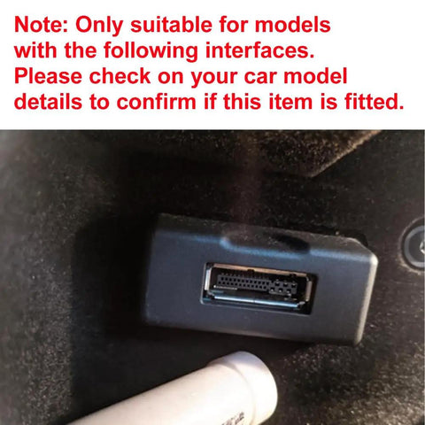 Aux Music Interface Adapter For Audi And VW With AMI 3G System Plug And Play Car Audio Cable close-up of vehicle interface.