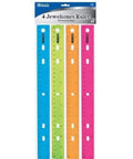 12 Inch Jewel Tones Color Ruler Set With Inch And Metric Measurements Transparent See Through Plastic 4 Pack Hanging Display