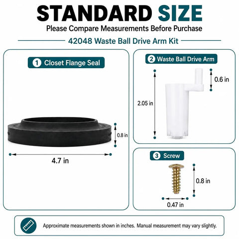 RV Toilet Repair Kit With Closet Flange Seal And Screw For Thetford Aqua Magic Style Lite Style II Style Plus Toilets