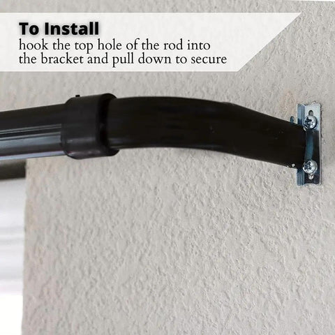 Heavy Duty Curtain Rod Set Pack Of 2 For 18 To 28 Inch Windows With Lock Seam Design And Two And A Half Inch Projection Hardware Installed