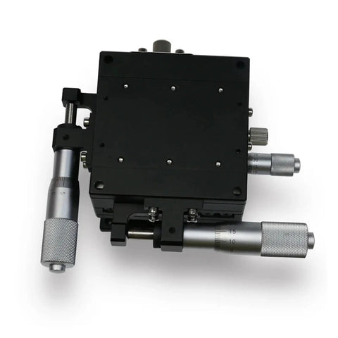 Motorized Rotary Positioning Stage XYZ80-R High Precision Electric Rotary Platform top view with fine adjustment knobs