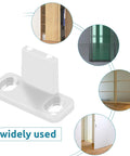 Eight Piece White Sliding Closet Door Floor Guides For Bypass And Pocket Doors Made From Durable POM Material Floor Mounted Barn Door