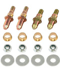 Beefed Up Car Door Hinge Roller Pin And Bushing Repair Kit with 4 pins, bushings, washers, and nuts for truck and SUV doors.