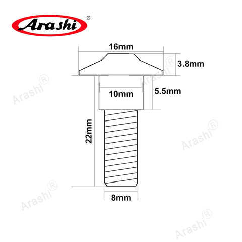 Technical drawing of Gold Titanium Tapered Torx Bolts M8x22 For Suzuki Hayabusa GSX1300R 2008 2020 And Suzuki B King GSX1300