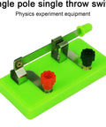 Hands On Electromagnet Lab Kit For Teens 12 Plus Explore Magnetic Field Strength And Distribution Around A Solenoid And Electric Bell A Fun STEM Science Experiment For Home Or Classroom, single pole switch on green base