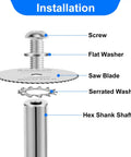 Installation guide for All-In-One Rotary Drill Saw Blade Kit With Six High Speed Steel Cutting Discs And Four Shanks Including Hex And Round