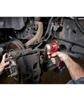 Stubby Three Eighths Inch Impact Wrench With Four Mode Drive Control For Tight Spaces, 250 Ft Lbs Breakaway Torque, Auto Shut Off in use