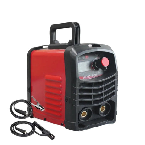 Dual Voltage MMA Welder 110V 220V Inverter Arc Welder 300A With All Copper Transformer DC 3500W, red casing and display controls