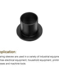 Heavy Duty 8 Pack Black Pom Flanged Sleeve Bearings Built Tough For Smooth Zero Drag Rotation And Crush Proof Wear Resistance On Hot Rods And Daily Drivers 25 Mm Bore 28 O D 30 Length showing a single black flanged sleeve bearing.