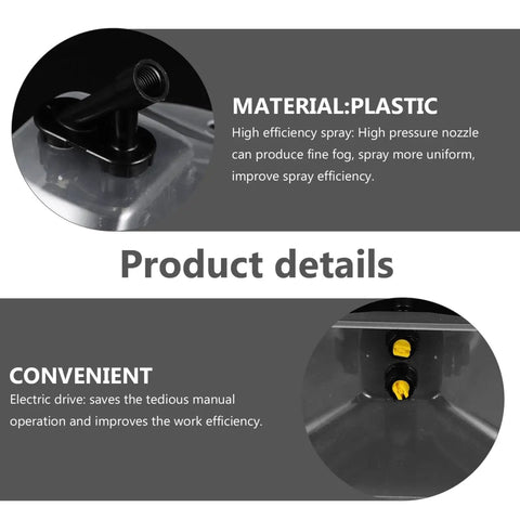 Pro Grade Windproof Sprayer Nozzle With Shield For High Pressure Misting Garden And Farm Crop Spray Coverage Efficient Replacement Part For Agricultural Sprayers product details showing plastic material and electric drive features.