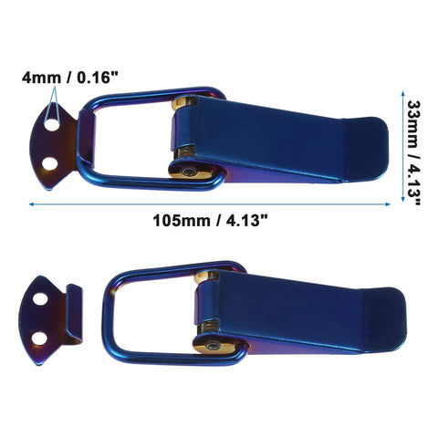 Universal Car Bumper Security Hook Clips Quick Release For Trunk Fasteners Blue 105x33mm Set Of 2 Tough Metal Hooks