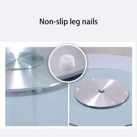 Non-slip base of large glass lazy Susan turntable for dining tables and kitchens heavy duty tempered glass tabletop centerpiece