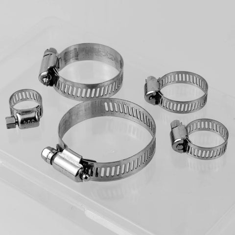 Five-piece adjustable stainless steel hose clamps for DIY