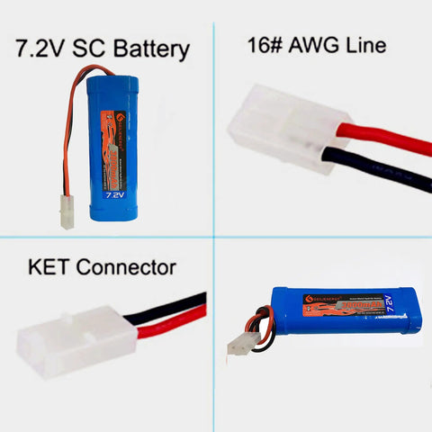 7.2V 3800mAh NiMH RC Battery 6 Cell with Tamiya Connector for cars trucks plans