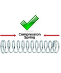 Heavy Duty Nickel Plated Compression Spring, Spring Steel Construction, 1 Inch Outside Diameter, 0.75 Inch Inside Diameter, coiled view.