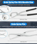 Pro Grade 15 Piece Drum And Disc Brake Tool Kit for Cars showing brake spring plier with movable claw for easy brake service.