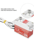 Hardcore 15Kg Digital Steering Servo Built Different Kickin It With A Savage Coreless Brushless Motor And Beefy All Metal Gears For Rc Car Truck Builds In Scarlet, featuring a metal shell and high-quality components.