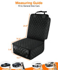 Waterproof Front Seat Car Cover 2 Pack With Side Flaps Nonslip Scratchproof Captain Chair Seat Protector For Cars Trucks SUVs Jeep Dog Hair Protection Easy Clean with size dimensions overlay.