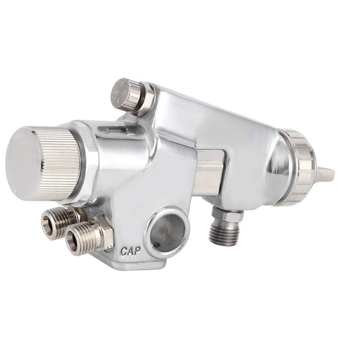 Heavy Duty Zinc Alloy Pneumatic Paint Sprayer Set With High Atomization Tech nozzle detail showcasing chrome finish and precise controls.