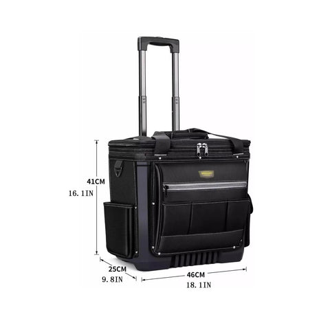 Rolling Toolbox Chest With Heavy Duty Metal Latch, Portable Tool Organizer Box On Casters, Large Capacity Home And Jobsite Storage