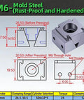 M6 mold steel clamping block dimensions and details for Hardcore Grip Toggle Clamps With No Sweat Setup For Cnc Workbench Stop Block Air Cylinder Or M6 Screw Drive Push Pull Cam Clamp Smooth Milling Machine Tool Heavy Duty 2 Pack.