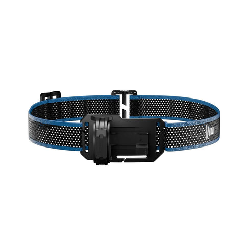 Front view of Adjustable Headlamp Bracket With Black Headlamp Strap And Hand Strap For Rechargeable LED Flashlights Outdoor Gear For Camping Hiking Fishing Walking And Night Work.