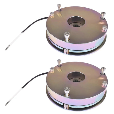Two Piece Electric Brake Kit For Compatible Vertical Mast Lifts featuring heavy duty metal construction with wiring, ideal for effective stopping.