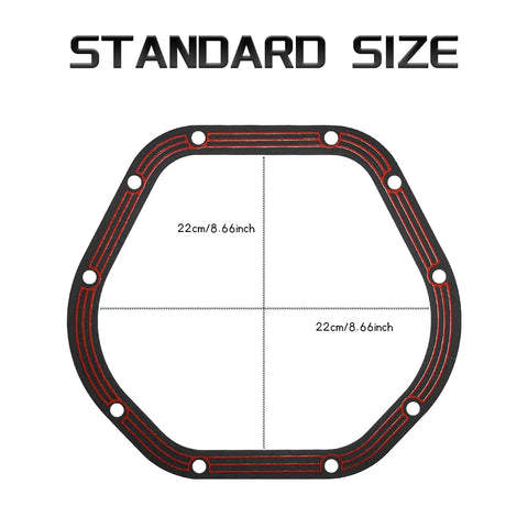 High Temp Rear And Front Differential Gasket Set For Dana 60 70 50 Axles thick rubber seal, 22cm diameter, with red markings.