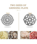 Electric Meat Grinder And Sausage Stuffer Mincer Built Tough Stainless Steel Kitchen Workhorse 5mm and 7mm grinding plates