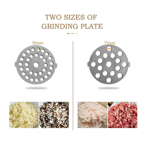Electric Meat Grinder And Sausage Stuffer Mincer Built Tough Stainless Steel Kitchen Workhorse 5mm and 7mm grinding plates