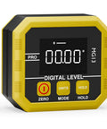 Heavy Duty Digital Angle Finder Magnetic Inclinometer With Fast USB Charging Built For Pros And Weekend Warriors Who Demand Flawless Layouts And Easy Electronic Level Use Every Single Time - compact digital level with yellow casing and display.