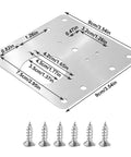 Stainless Steel Cabinet Hinge Repair Kit With 20 Door Hinges And 120 Screws showing hinge plate dimensions