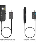 Top Shelf High Frequency AC DC Current Probe Packing 8MHz Bandwidth And 300 Amp RMS Plus 500 Amp Peak Range shown side by side.